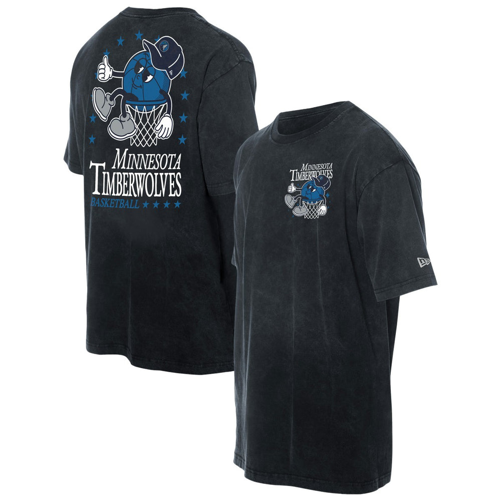 Minnesota Timberwolves Old School Sport Enzyme Wash Oversized T-Shirt New