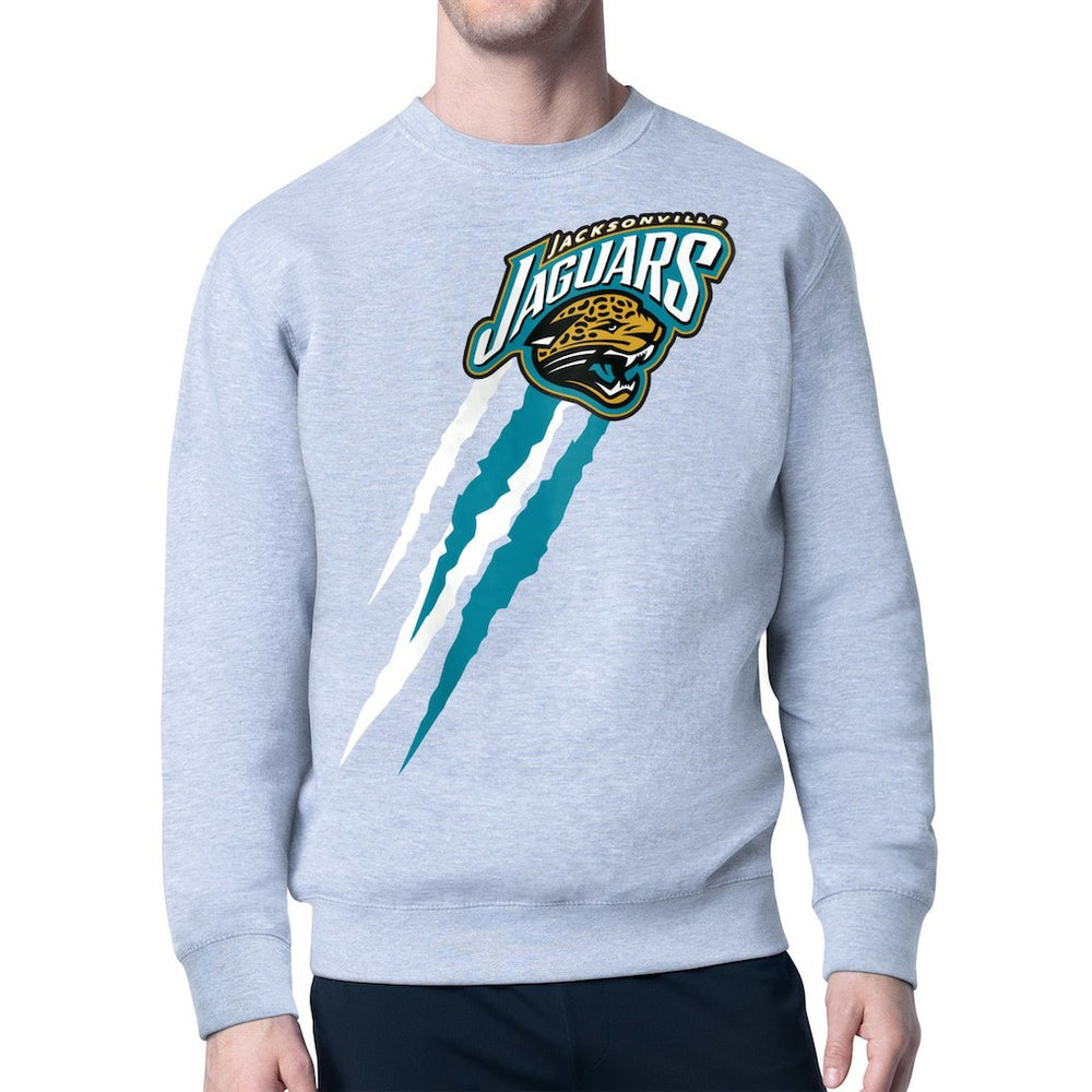 Jacksonville Jaguars Starter Retro Team Logo Color Scratch Pullover Sweatshirt