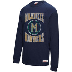 Milwaukee Brewers Mitchell & Ness Arched Logo Slub Long Sleeve T-Shirt | MLB Outlet