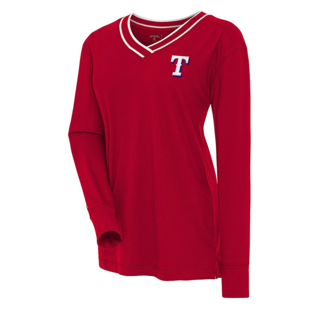 Texas Rangers Antigua Women's Symbolic Long Sleeve V-Neck Top | MLB Online