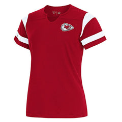 Kansas City Chiefs Antigua Women's Encounter Short Sleeve Notch Neck Top