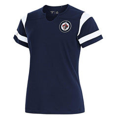 Winnipeg Jets Antigua Women's Encounter Short Sleeve Notch Neck Top Discount