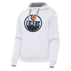 Edmonton Oilers Antigua Women's Victory Pullover Hoodie For Sale