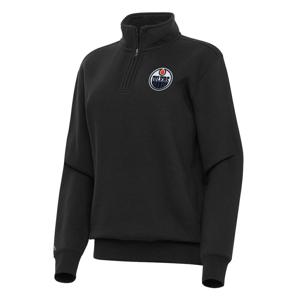 Edmonton Oilers Antigua Women's Victory Quarter-Zip Sweatshirt Sale