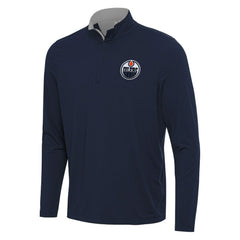 Edmonton Oilers Antigua Content Quarter-Zip Pullover Top On Sale