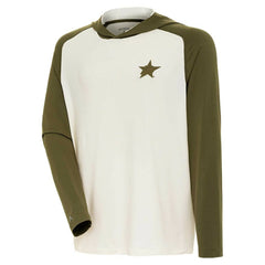 Dallas Stars Antigua Intrepid Sand Raglan Long Sleeve Hoodie T-Shirt Sale