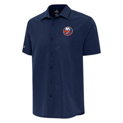 New York Islanders Antigua Activate Woven Short Sleeve Button-Up Shirt Outlet