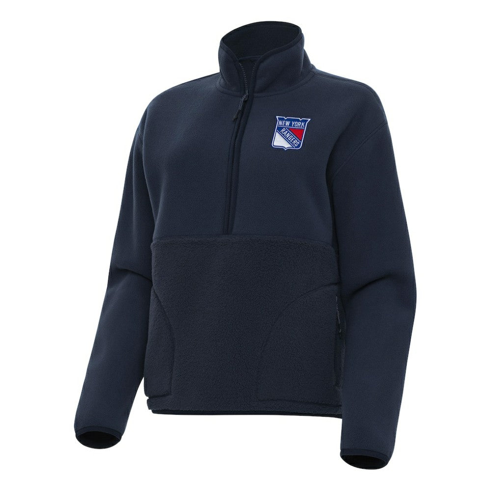New York Rangers Antigua Women's Figure Half-Zip Pullover Sweatshirt On Sale