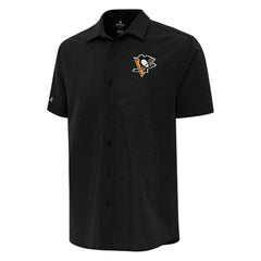 Pittsburgh Penguins Antigua Activate Woven Short Sleeve Button-Up Shirt Online