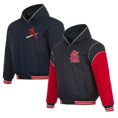 St. Louis Cardinals JH Design Youth Reversible Fleece Full-Snap Hoodie Jacket | MLB New