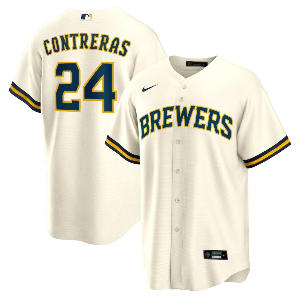 William Contreras Milwaukee Brewers Home Replica Jersey - Cream