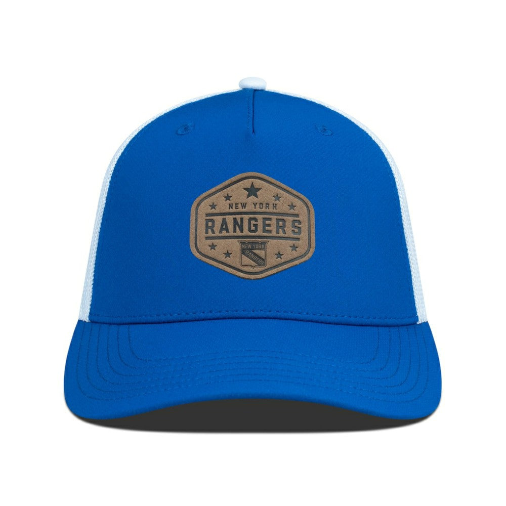 New York Rangers Men's Levelwear Faux Leather Patch Structured Adjustable Hat Sale