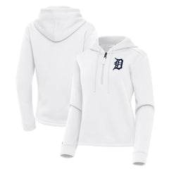 Detroit Tigers Antigua Women's Contemporary Quarter-Zip Hoodie | MLB On Sale