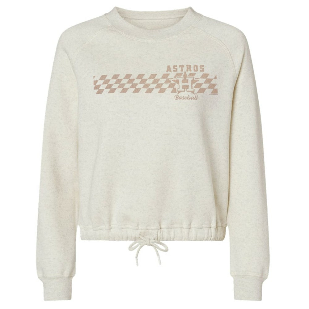 Houston Astros Soft as a Grape Women's Tonal Checkered Sweatshirt | MLB Shop
