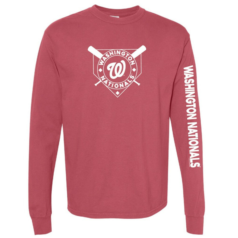 Washington Nationals Soft as a Grape Women's Pigment Dye Long Sleeve T-Shirt | MLB On Sale