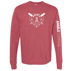 Los Angeles Angels Soft as a Grape Women's Pigment Dye Long Sleeve T-Shirt | MLB On Sale