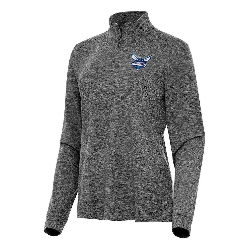 Charlotte Hornets Antigua Women's Mentor Quarter-Zip Mock Long Sleeve Top New