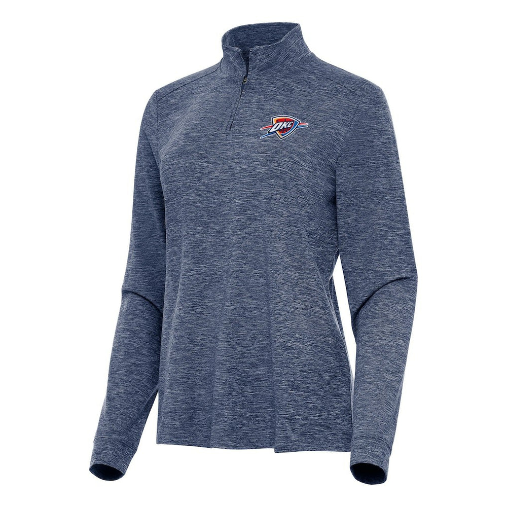 Oklahoma City Thunder Antigua Women's Mentor Quarter-Zip Mock Long Sleeve Top New