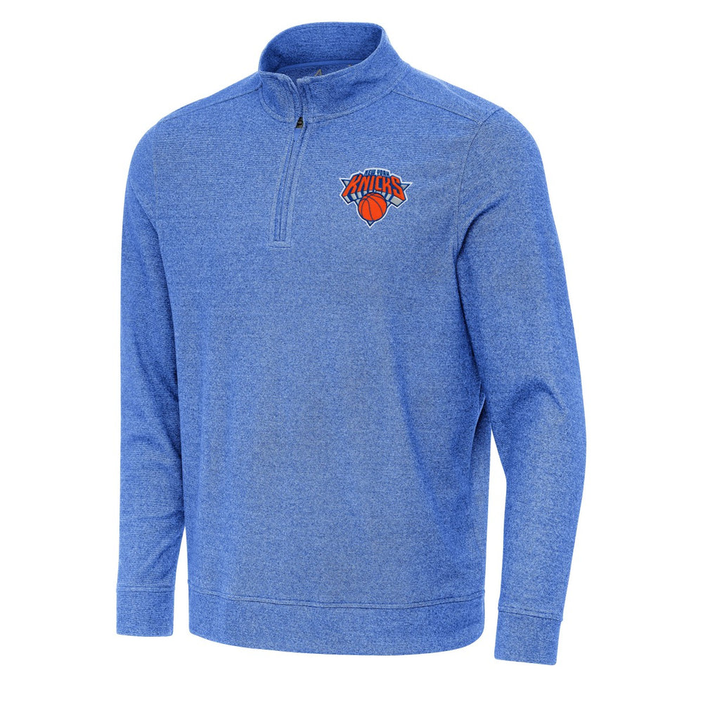New York Knicks Antigua Subtle Quarter-Zip Sweatshirt New