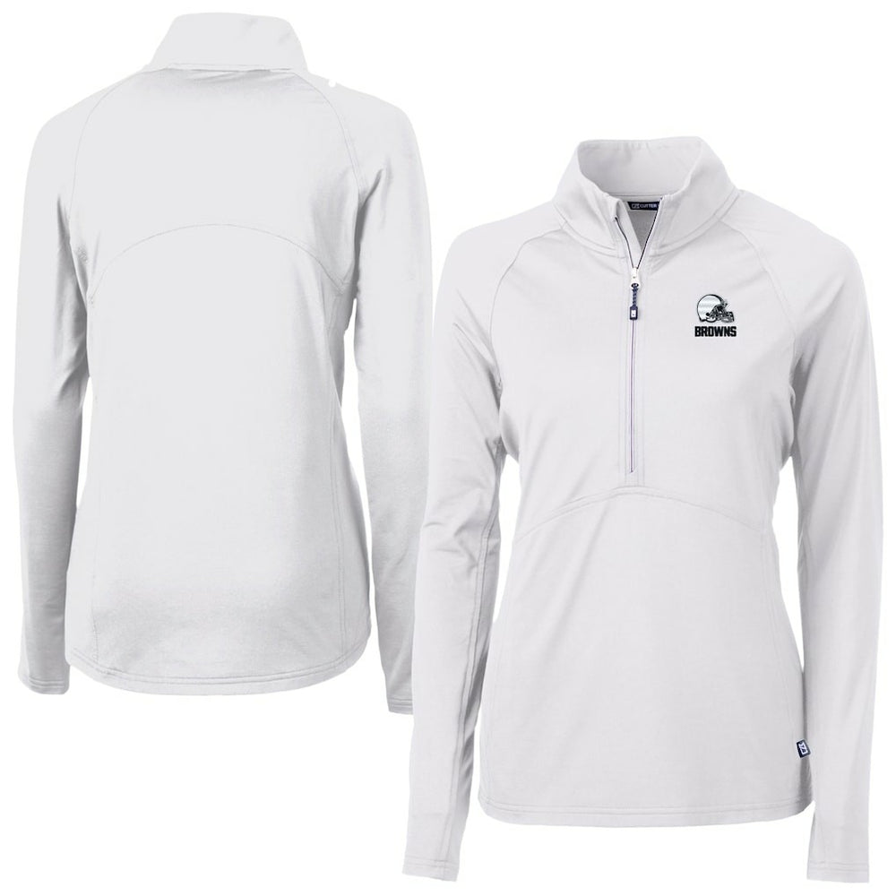 Cleveland Browns Cutter & Buck Women's Adapt Eco Knit Stretch Recycled Half-Zip Pullover Top
