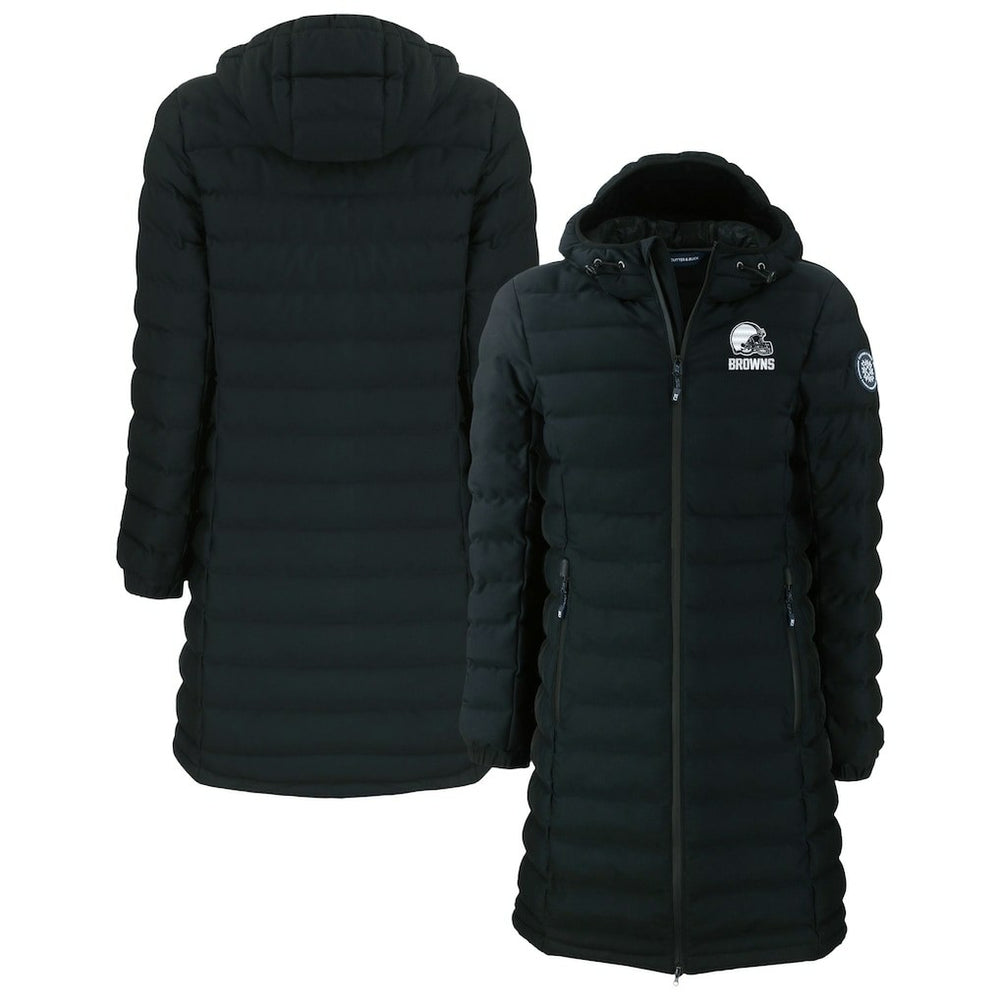 Cleveland Browns Cutter & Buck Women's Mission Ridge Repreve Eco Insulated Full-Zip Hoodie Long Puffer Jacket