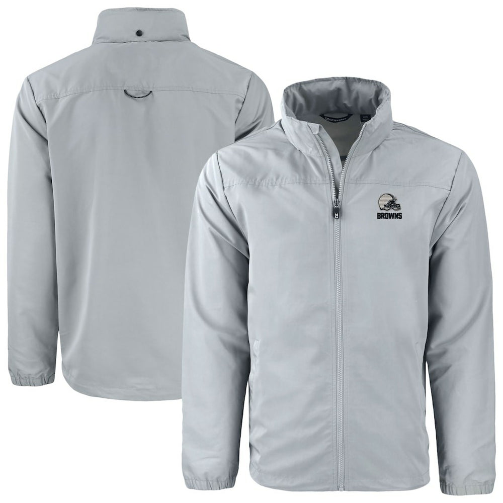 Cleveland Browns Cutter & Buck Charter Eco Recycled Full-Zip Hoodie Jacket