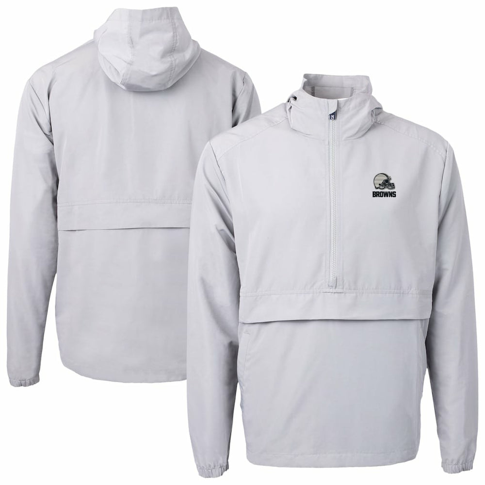 Cleveland Browns Cutter & Buck Charter Eco Recycled Anorak Half-Zip Hoodie Jacket