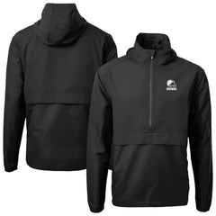 Cleveland Browns Cutter & Buck Charter Eco Recycled Anorak Half-Zip Hoodie Jacket