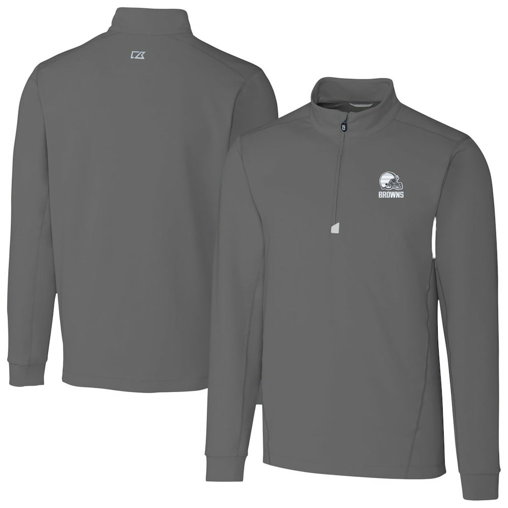 Cleveland Browns Cutter & Buck Big & Tall Traverse Stretch Eco Quarter-Zip Pullover Top