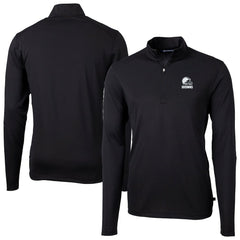 Cleveland Browns Cutter & Buck Big & Tall Virtue Eco Pique Recycled Quarter-Zip Pullover Top