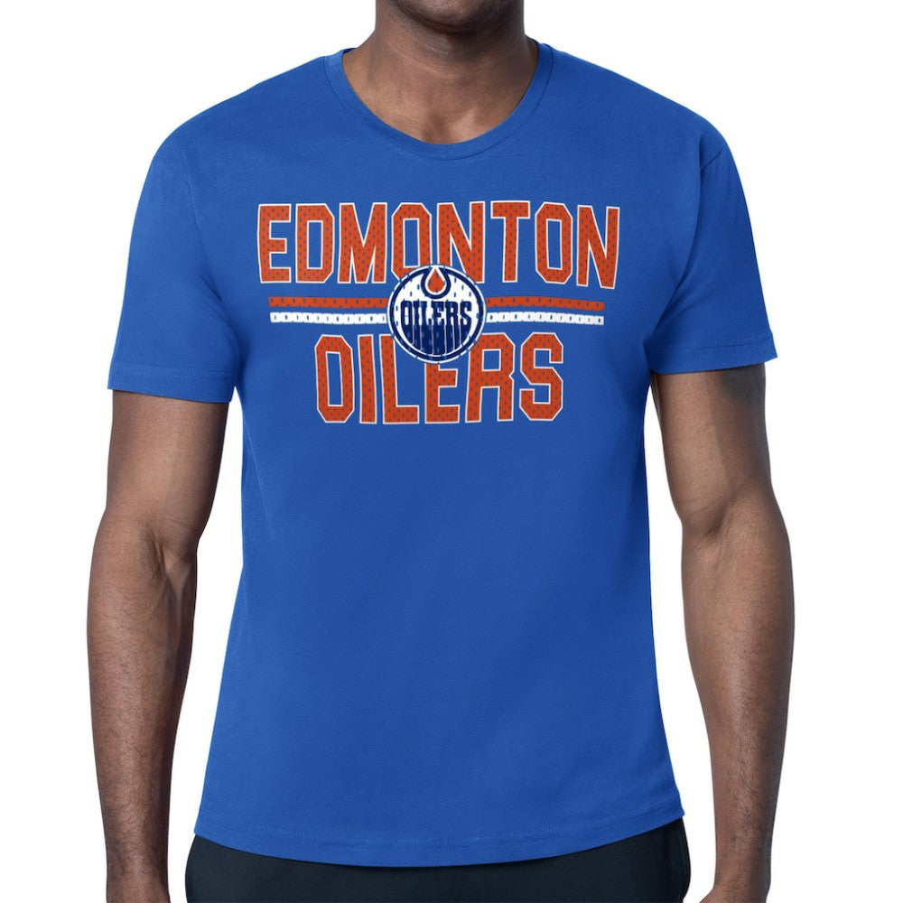 Edmonton Oilers Starter Mesh Look Team Name T-Shirt Outlet