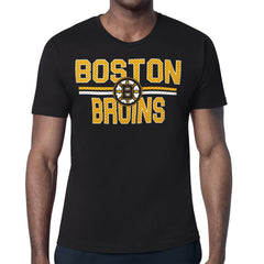 Boston Bruins Starter Mesh Look Team Name T-Shirt On Sale