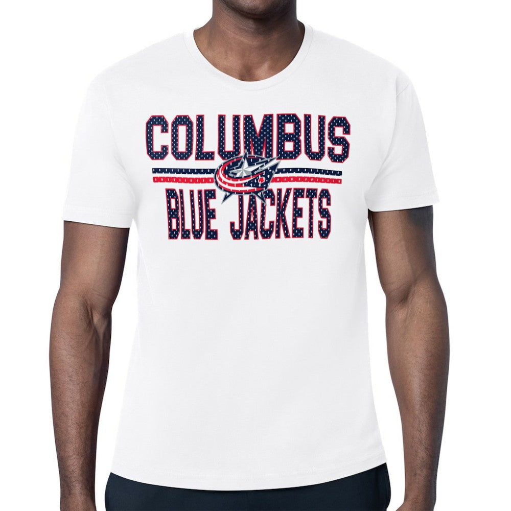 Columbus Blue Jackets Starter Mesh Look Team Name T-Shirt Sale