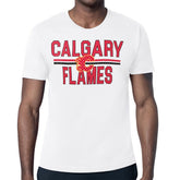 Calgary Flames Starter Mesh Look Team Name T-Shirt Sale