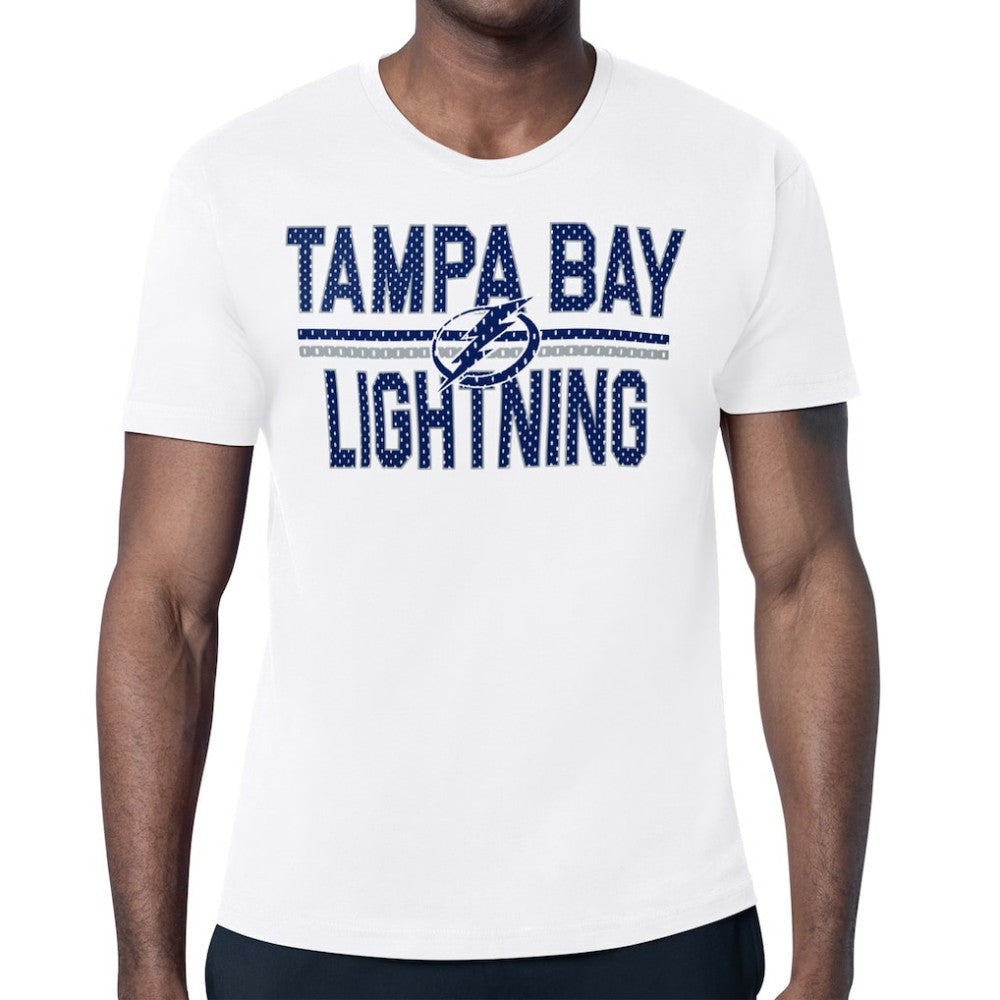 Tampa Bay Lightning Starter Mesh Look Team Name T-Shirt On Sale