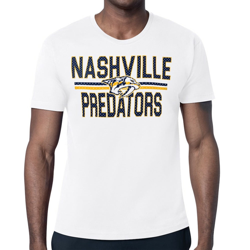 Nashville Predators Starter Mesh Look Team Name T-Shirt Outlet