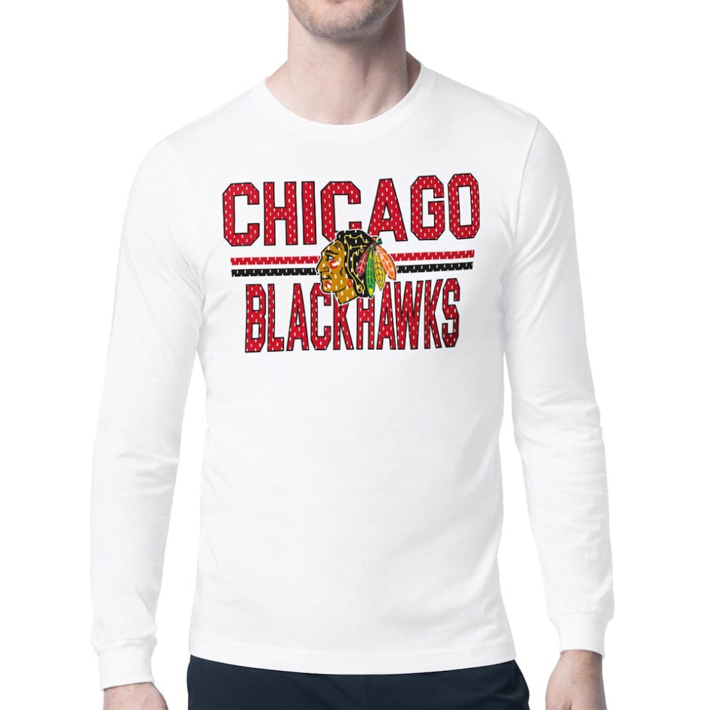 Chicago Blackhawks Starter Mesh Look Team Name Long Sleeve T-Shirt For Sale