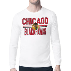 Chicago Blackhawks Starter Mesh Look Team Name Long Sleeve T-Shirt For Sale