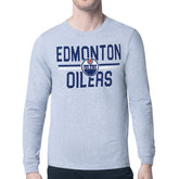 Edmonton Oilers Starter Mesh Look Team Name Logo Long Sleeve T-Shirt On Sale