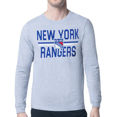 New York Rangers Starter Mesh Look Team Name Logo Long Sleeve T-Shirt Discount