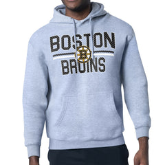 Boston Bruins Starter Mesh Look Team Name Logo Tri-Blend Pullover Hoodie On Sale