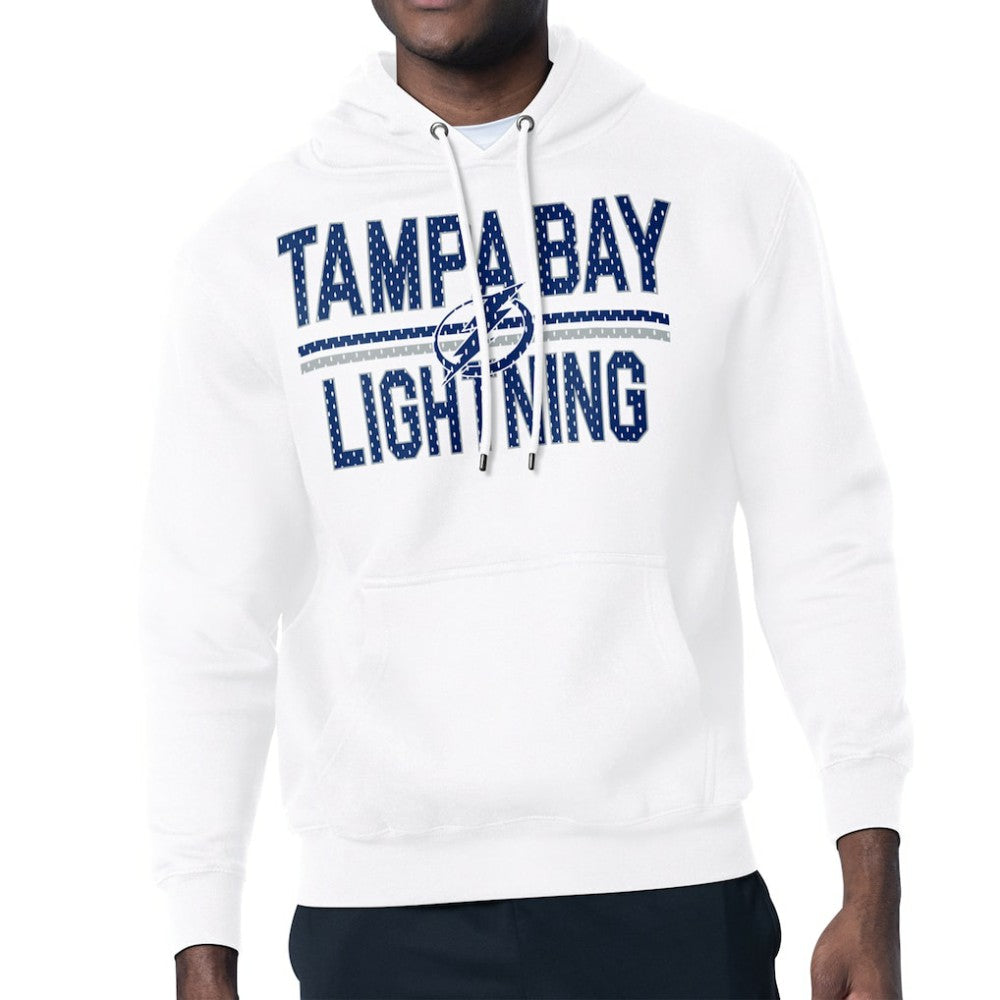 Tampa Bay Lightning Starter Mesh Look Team Name Logo Tri-Blend Pullover Hoodie On Sale