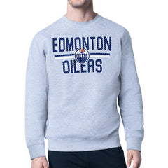 Edmonton Oilers Starter Mesh Look Team Name Logo Pullover Sweatshirt Online