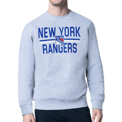 New York Rangers Starter Mesh Look Team Name Logo Pullover Sweatshirt On Sale