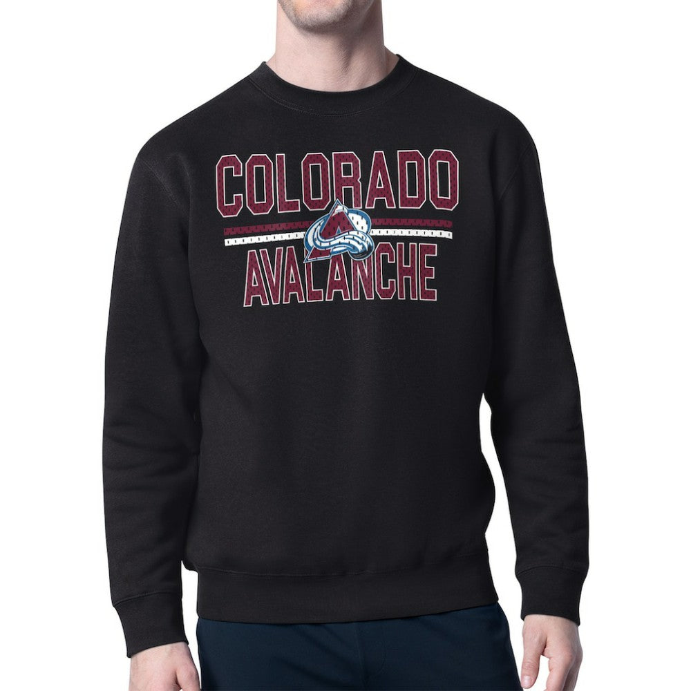Colorado Avalanche Starter Mesh Look Team Name Logo Pullover Sweatshirt Outlet