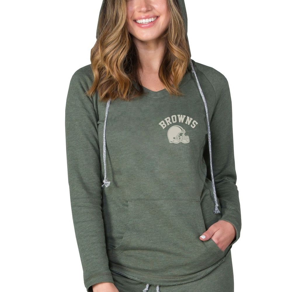 Cleveland Browns Concepts Sport Women's Mainstream Terry Tri-Blend V-Neck Pullover Hoodie