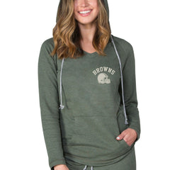 Cleveland Browns Concepts Sport Women's Mainstream Terry Tri-Blend V-Neck Pullover Hoodie