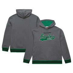 Philadelphia Eagles Mitchell & Ness Vintage Logo Snow Washed Fleece Pullover Hoodie