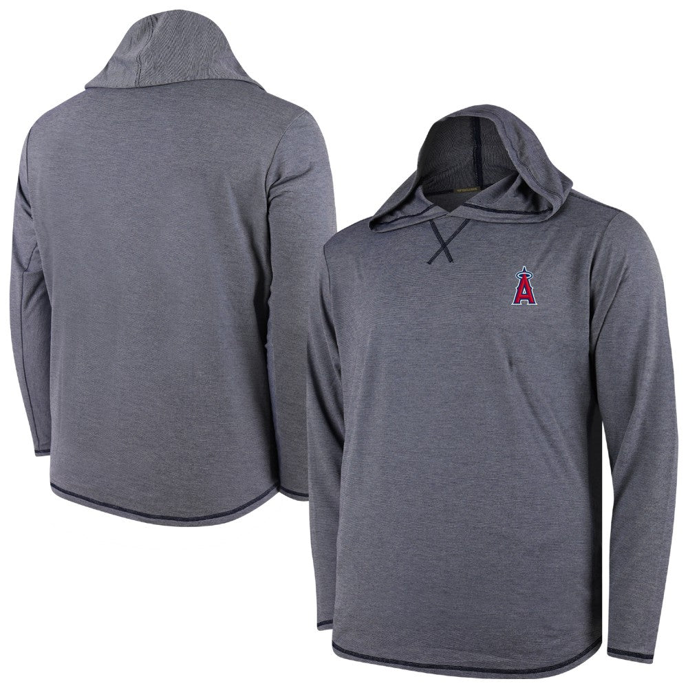 Los Angeles Angels Butter Stripe Tri-Blend Long Sleeve Hoodie T-Shirt - Navy | MLB On Sale