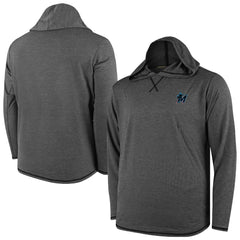Miami Marlins Butter Stripe Tri-Blend Long Sleeve Hoodie T-Shirt - Black | MLB On Sale